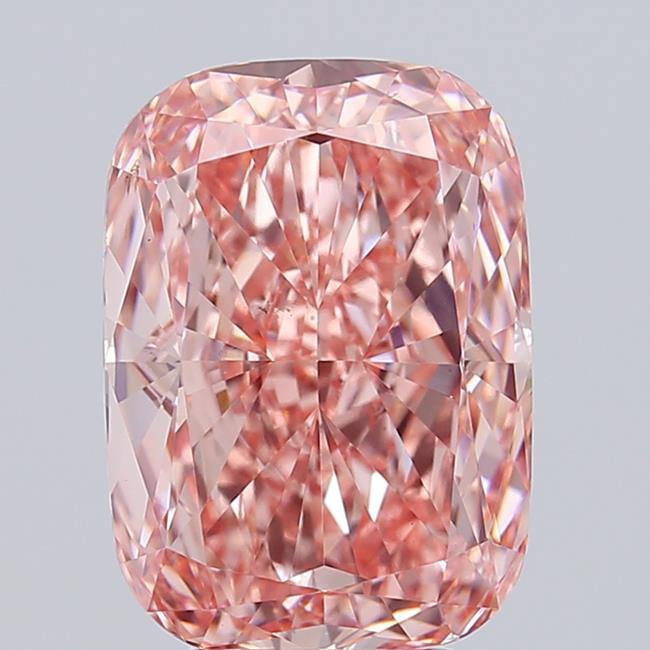 5.00 Ct. Fancy Vivid  Pink Cushion Lab Grown Diamond