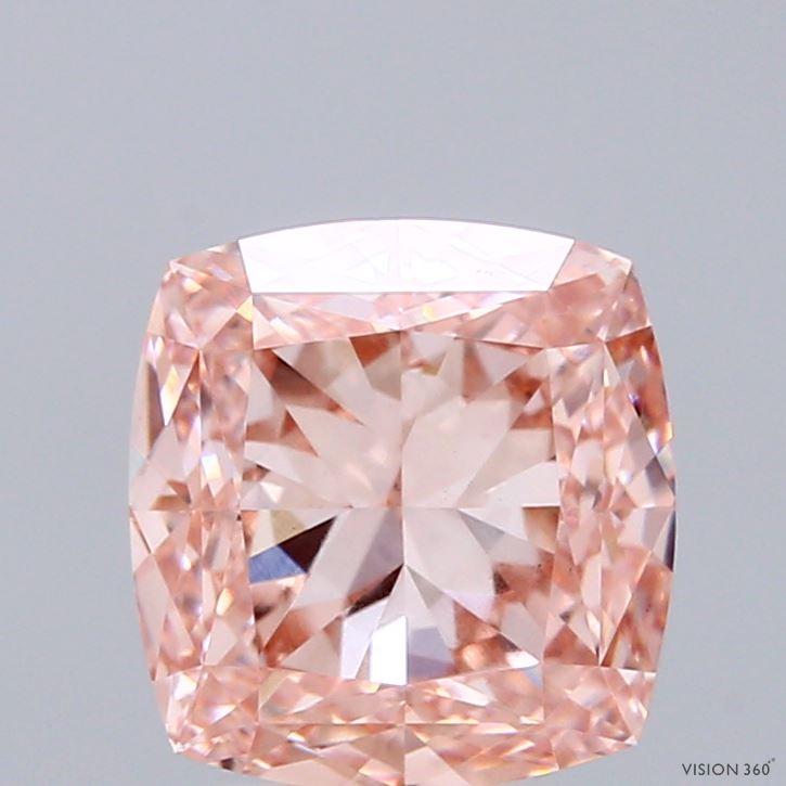 3.05 Ct. Fancy Intense Pink Cushion Lab Grown Diamond