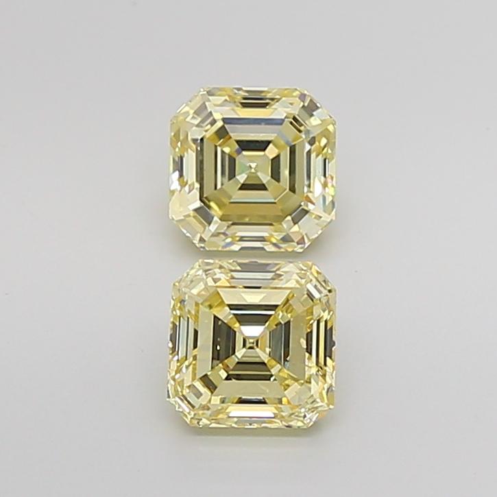 1.01 Ct. Fancy Light Yellow Asscher Lab Grown Diamond