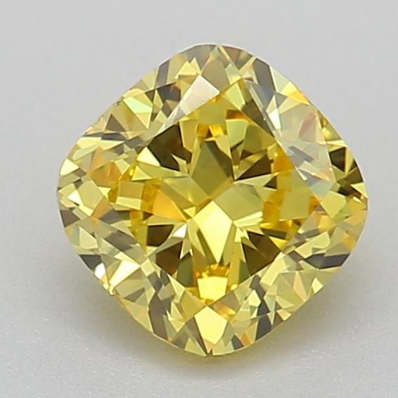 0.50 Ct. Fancy Vivid Yellow Cushion Lab Grown Diamond