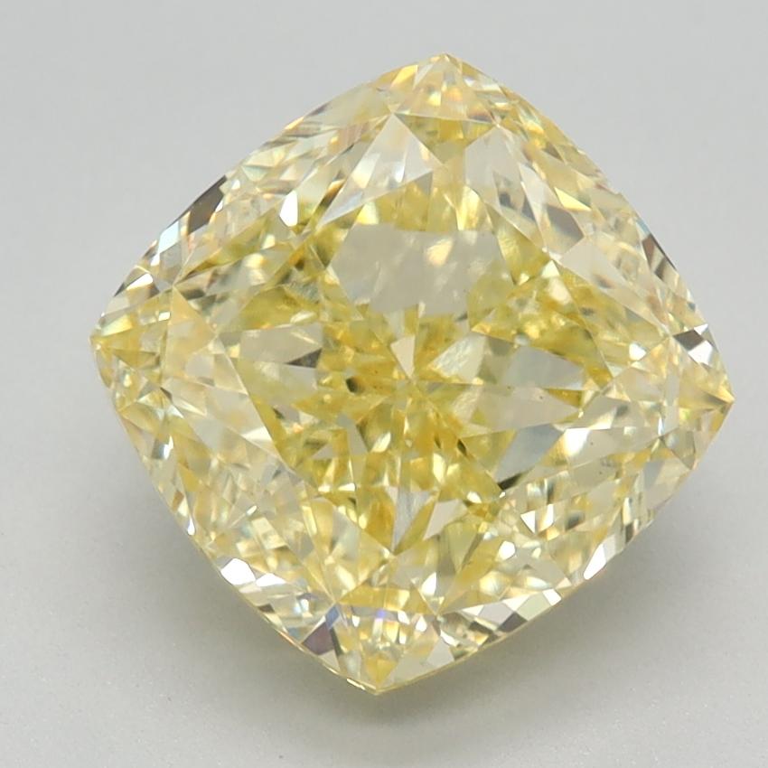 3.06 Ct. Fancy Vivid Yellow Cushion Lab Grown Diamond