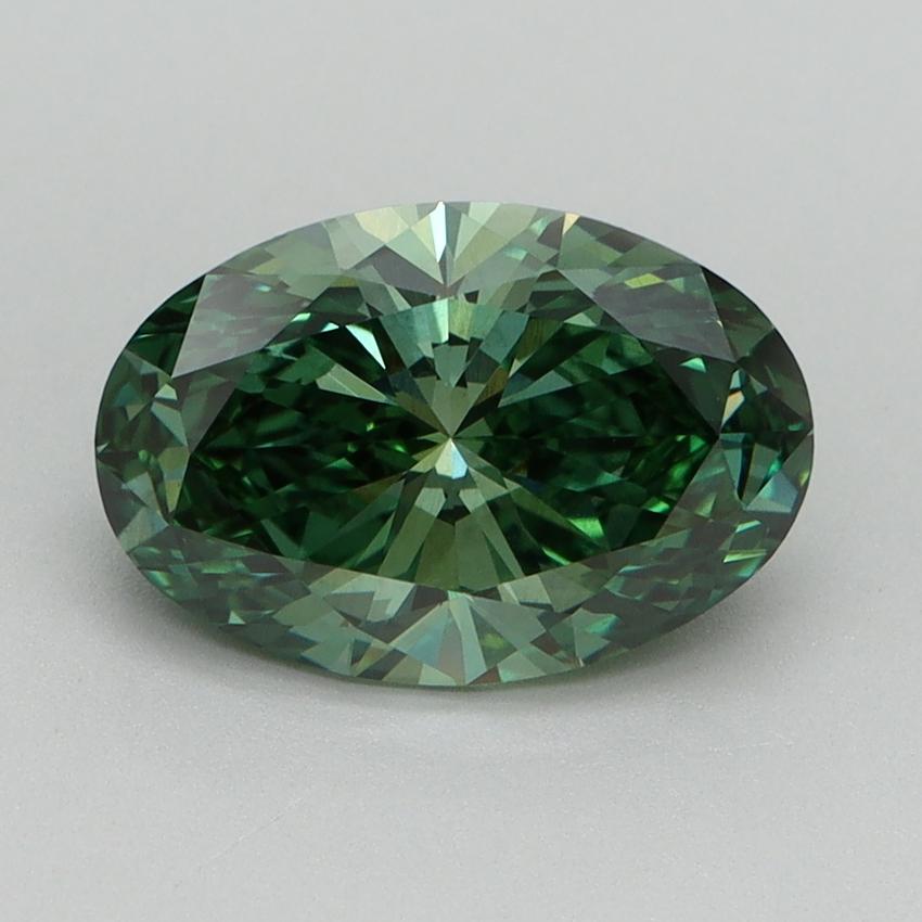 2.18 Ct. Fancy Vivid Green Oval Lab Grown Diamond