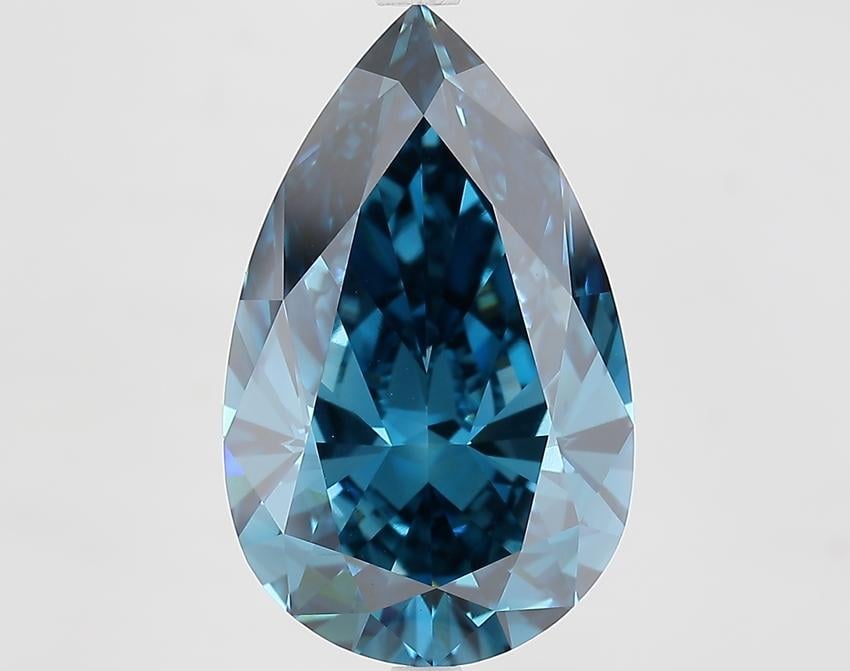 7.01 Ct. Fancy Vivid Blue Pear Lab Grown Diamond