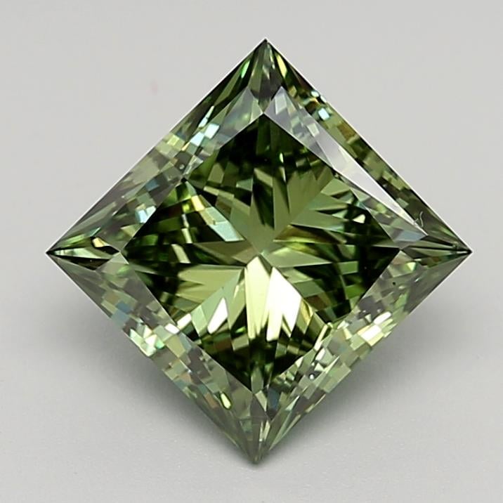 2.69 Ct. Fancy Vivid  Green Princess Lab Grown Diamond