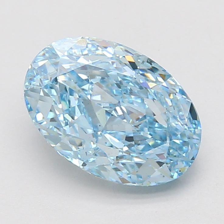 3.02 Ct. Fancy Vivid Blue Oval Lab Grown Diamond