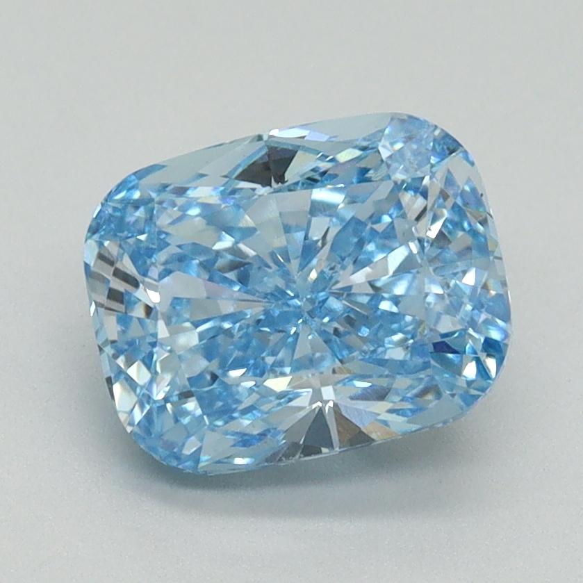 2.01 Ct. Fancy Vivid Blue Cushion Lab Grown Diamond
