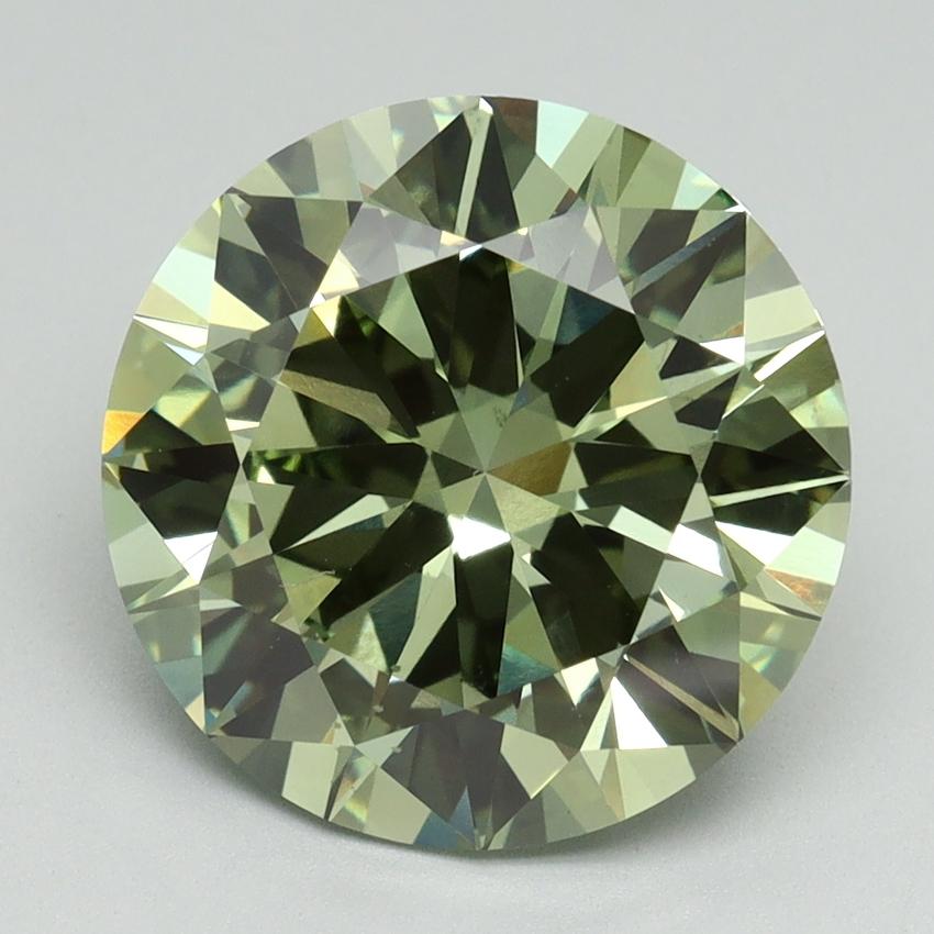 5.01 Ct. Fancy Vivid Green Round Lab Grown Diamond