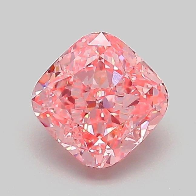 1.06 Ct. Fancy Vivid Pink Cushion Lab Grown Diamond