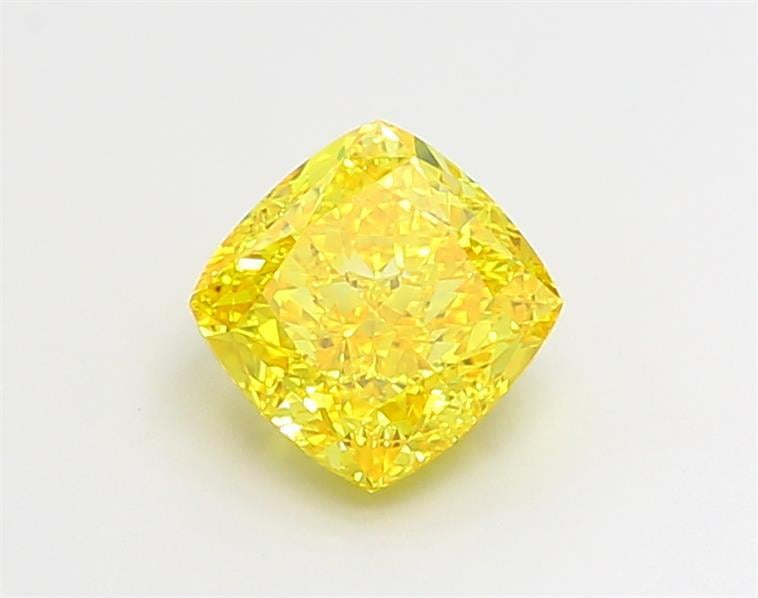 2.10 Ct. Fancy Vivid  Yellow Cushion Lab Grown Diamond