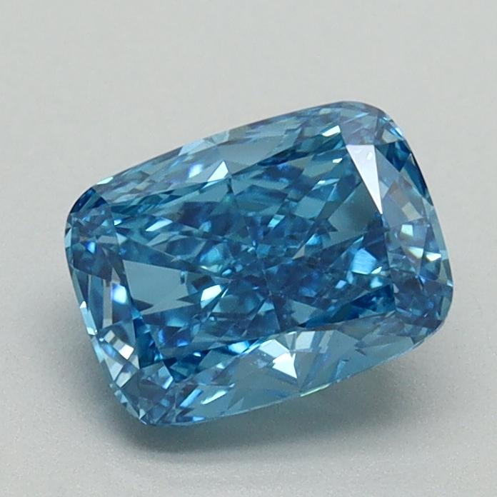 1.12 Ct. Fancy Vivid Malibu Blue Cushion Lab Grown Diamond