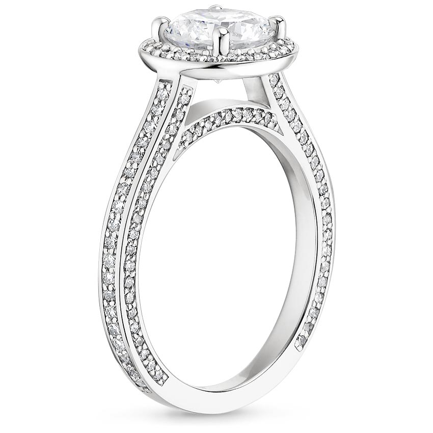 Platinum Enchant Halo Diamond Ring, large side view