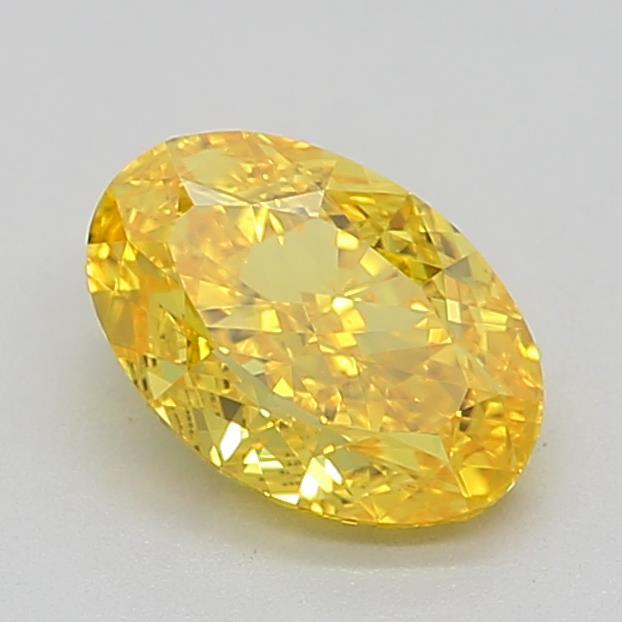 0.70 Ct. Fancy Vivid Yellow Oval Lab Grown Diamond