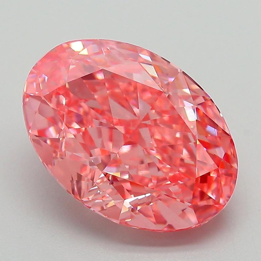 5.06 Ct. Fancy Vivid Pink Oval Lab Grown Diamond