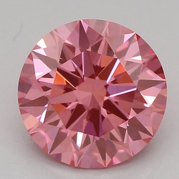 0.77 Ct. Fancy Vivid Pink Round Lab Grown Diamond