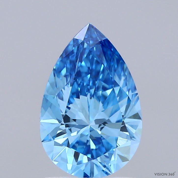 1.53 Ct. Fancy Vivid Blue Pear Lab Grown Diamond