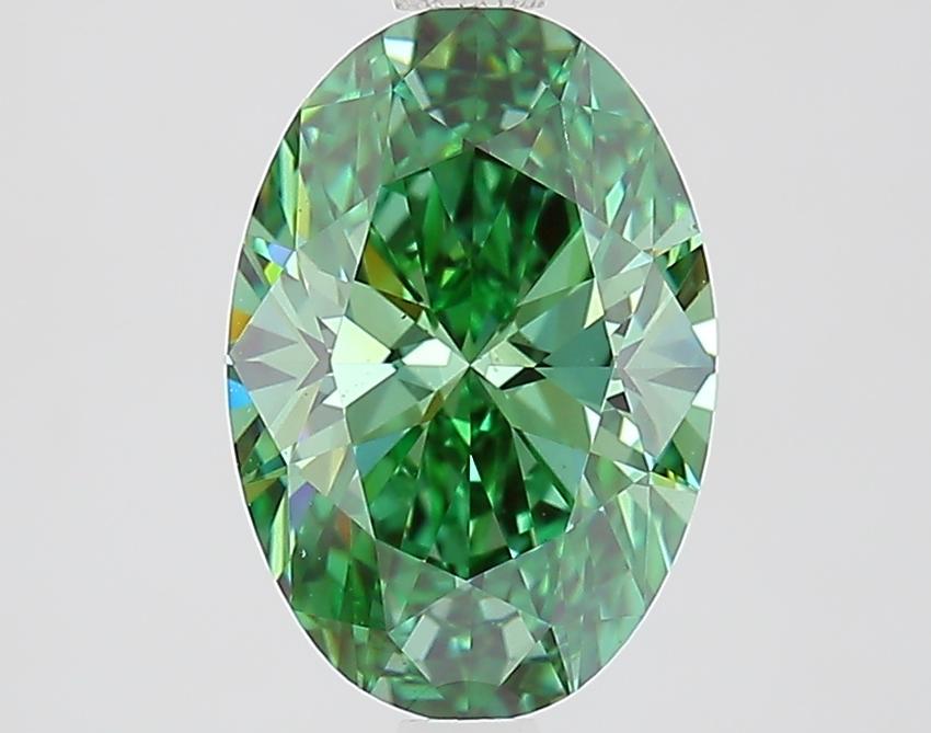 2.01 Ct. Fancy Vivid Green Oval Lab Grown Diamond