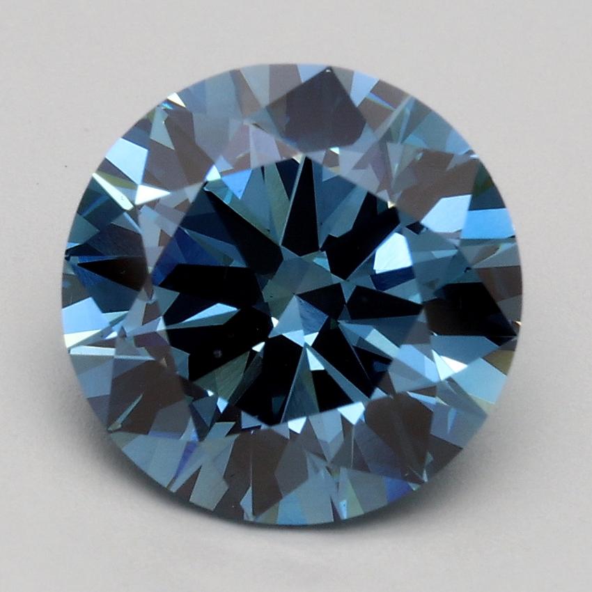 2.45 Ct. Fancy Vivid Blue Round Lab Grown Diamond