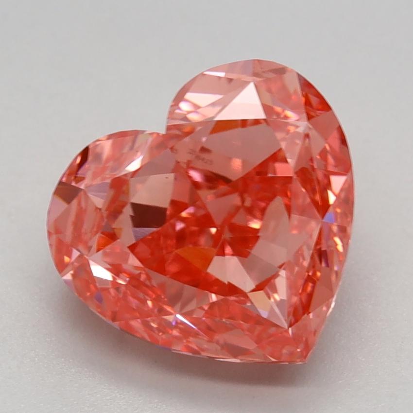 3.04 Ct. Fancy Vivid Pink Heart Lab Grown Diamond