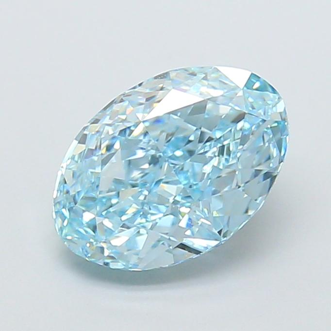 2.21 Ct. Fancy Intense Blue Oval Lab Grown Diamond