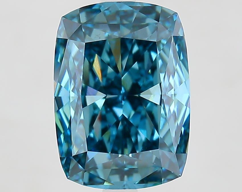 5.01 Ct. Fancy Vivid Blue Cushion Lab Grown Diamond