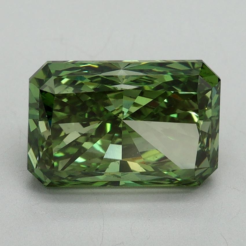 3.12 Ct. Fancy Vivid Green Radiant Lab Grown Diamond