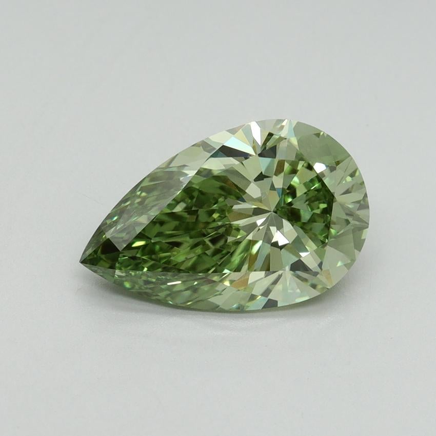 2.18 Ct. Fancy Vivid Green Pear Lab Grown Diamond
