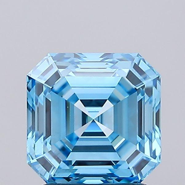 2.20 Ct. Fancy Vivid Blue Asscher Lab Grown Diamond