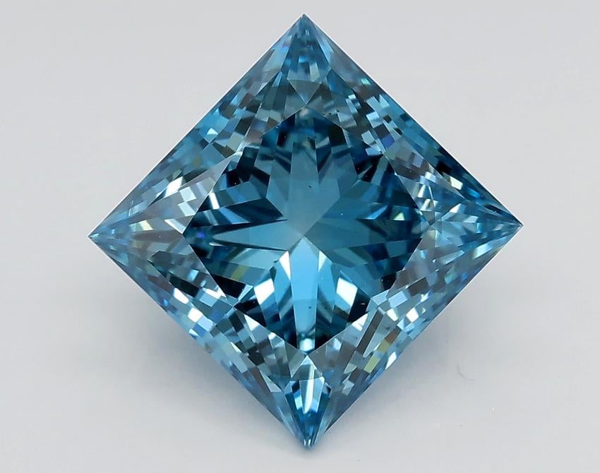 3.03 Ct. Fancy Vivid Blue Princess Lab Grown Diamond