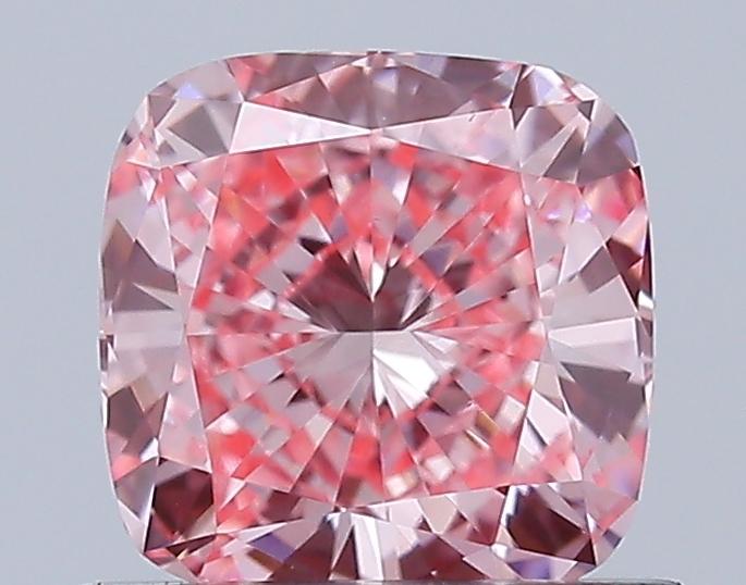 0.77 Ct. Fancy Vivid Pink Cushion Lab Grown Diamond