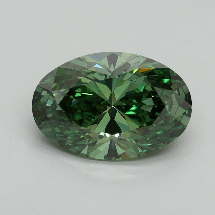 2.03 Ct. Fancy Vivid Green Oval Lab Grown Diamond