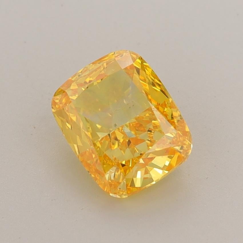 1.52 Ct. Fancy Vivid  Yellow Cushion Lab Grown Diamond