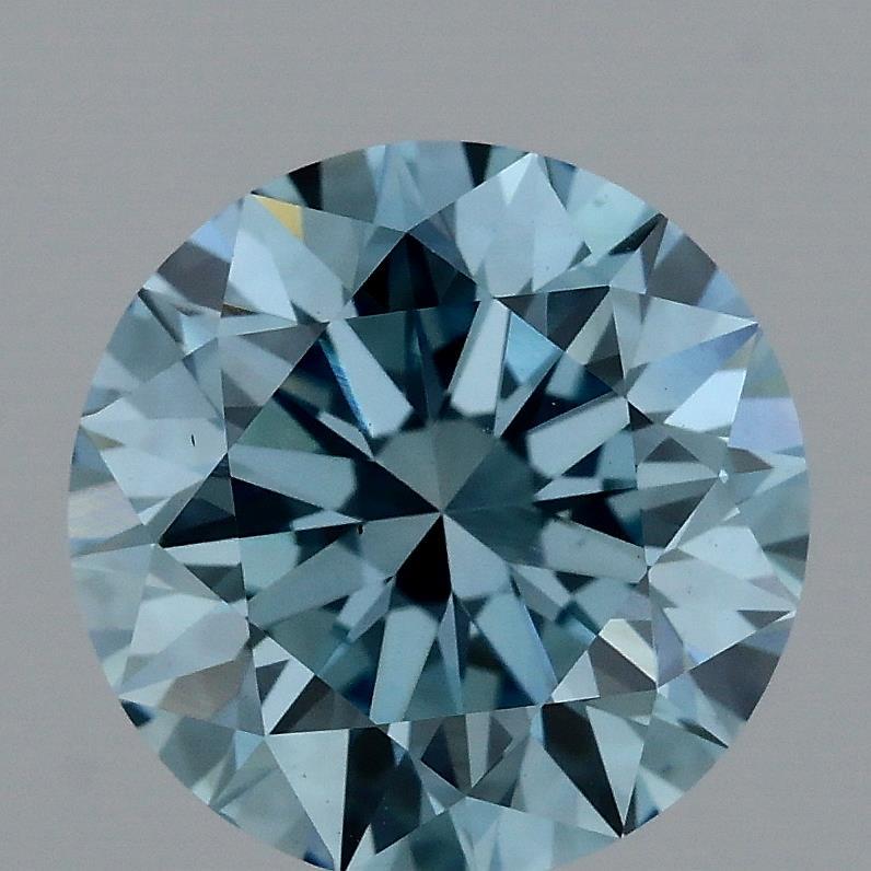 2.01 Ct. Fancy Vivid Blue Round Lab Grown Diamond