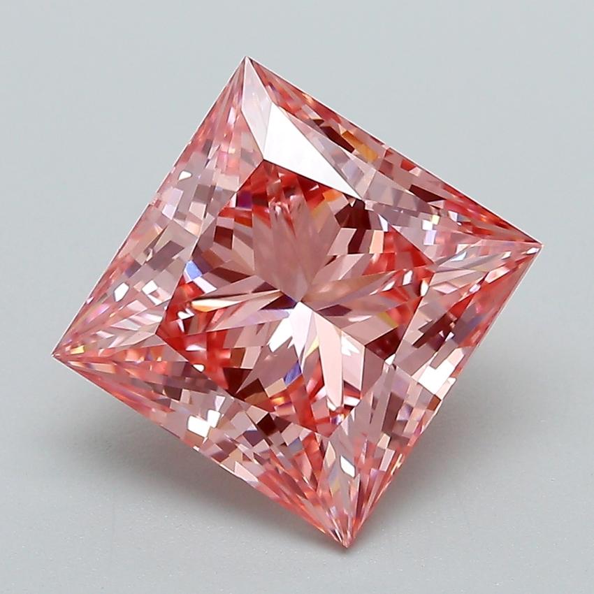 4.09 Ct. Fancy Vivid Pink Princess Lab Grown Diamond