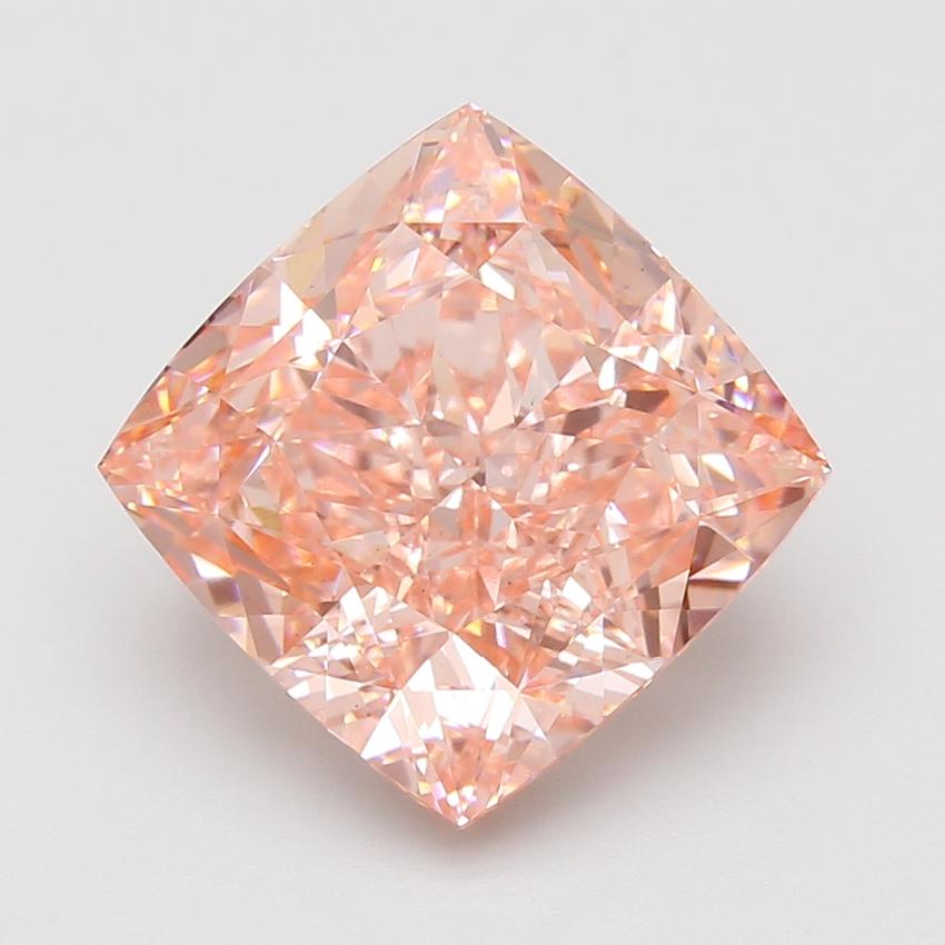 8.13 Ct. Fancy Vivid Pink Cushion Lab Grown Diamond