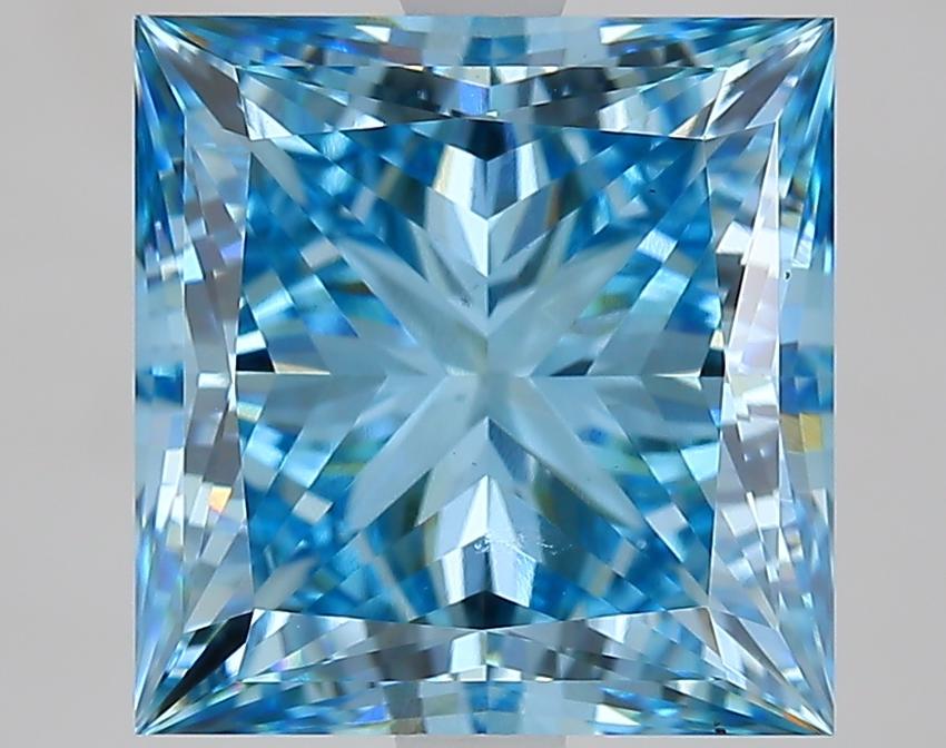 5.08 Ct. Fancy Vivid Blue Princess Lab Grown Diamond