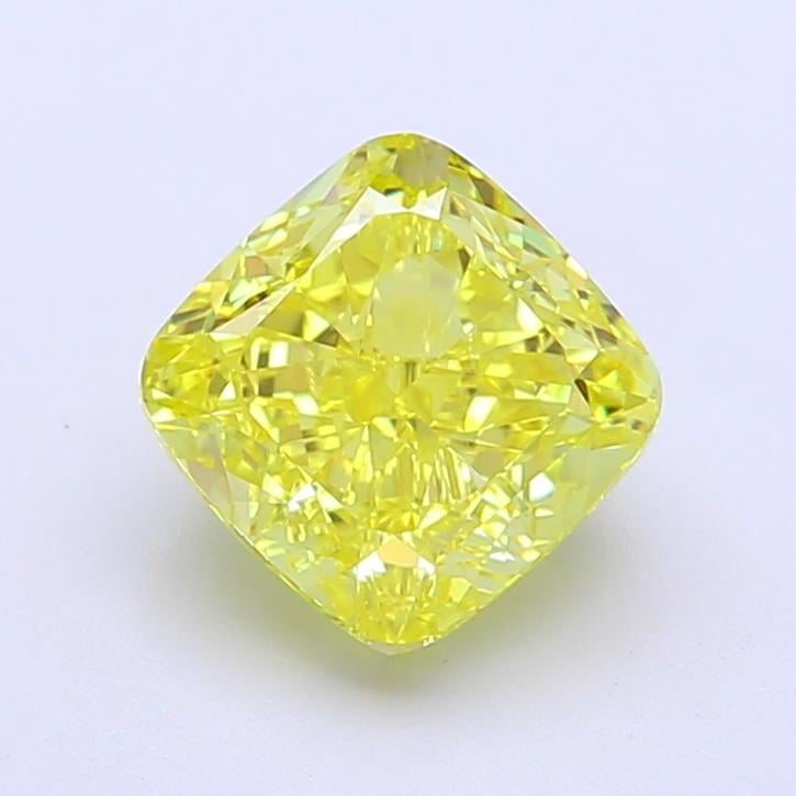 2.09 Ct. Fancy Vivid Yellow Cushion Lab Grown Diamond