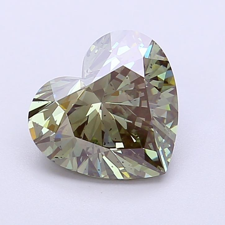 2.03 Ct. Fancy Vivid Green Heart Lab Grown Diamond