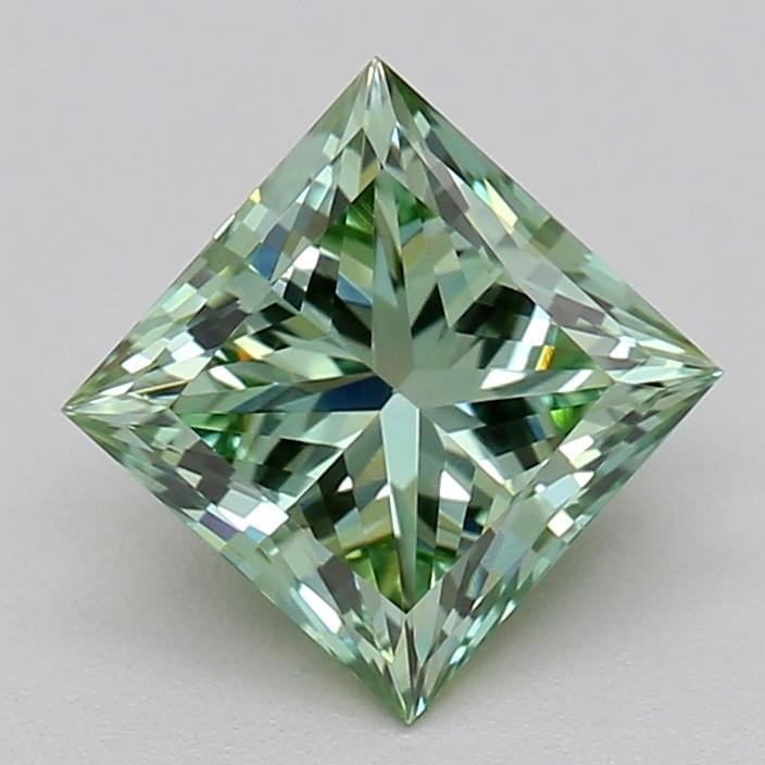 0.79 Ct. Fancy Vivid  Green Princess Lab Grown Diamond