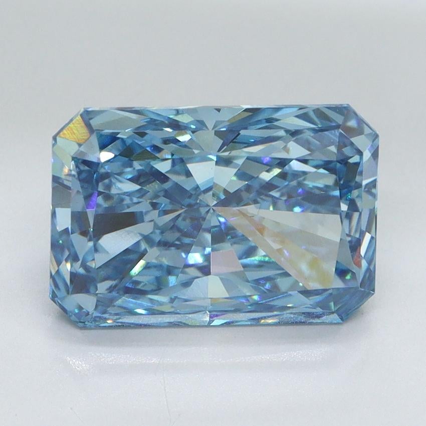 4.13 Ct. Fancy Vivid Blue Radiant Lab Grown Diamond