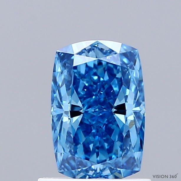 1.02 Ct. Fancy Vivid  Blue Cushion Lab Grown Diamond