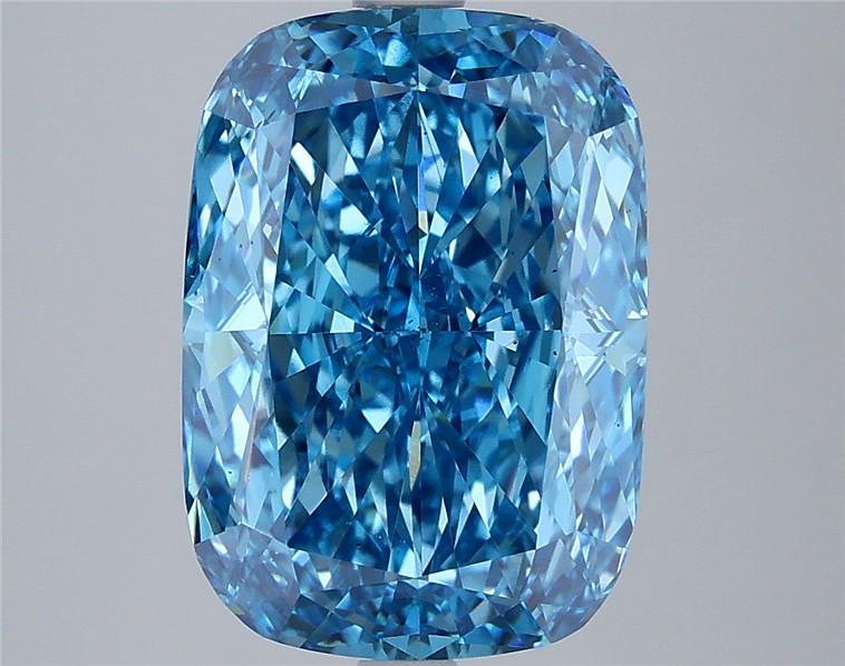 5.01 Ct. Fancy Vivid  Blue Cushion Lab Grown Diamond