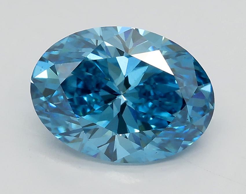 2.51 Ct. Fancy Vivid Blue Oval Lab Grown Diamond