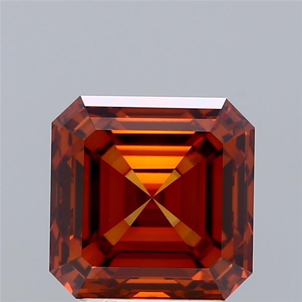 3.01 Ct. Fancy Orange Asscher Lab Grown Diamond