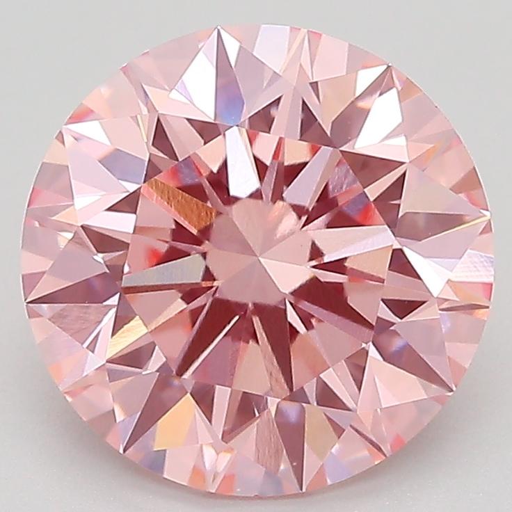 3.19 Ct. Fancy Intense Pink Round Lab Grown Diamond