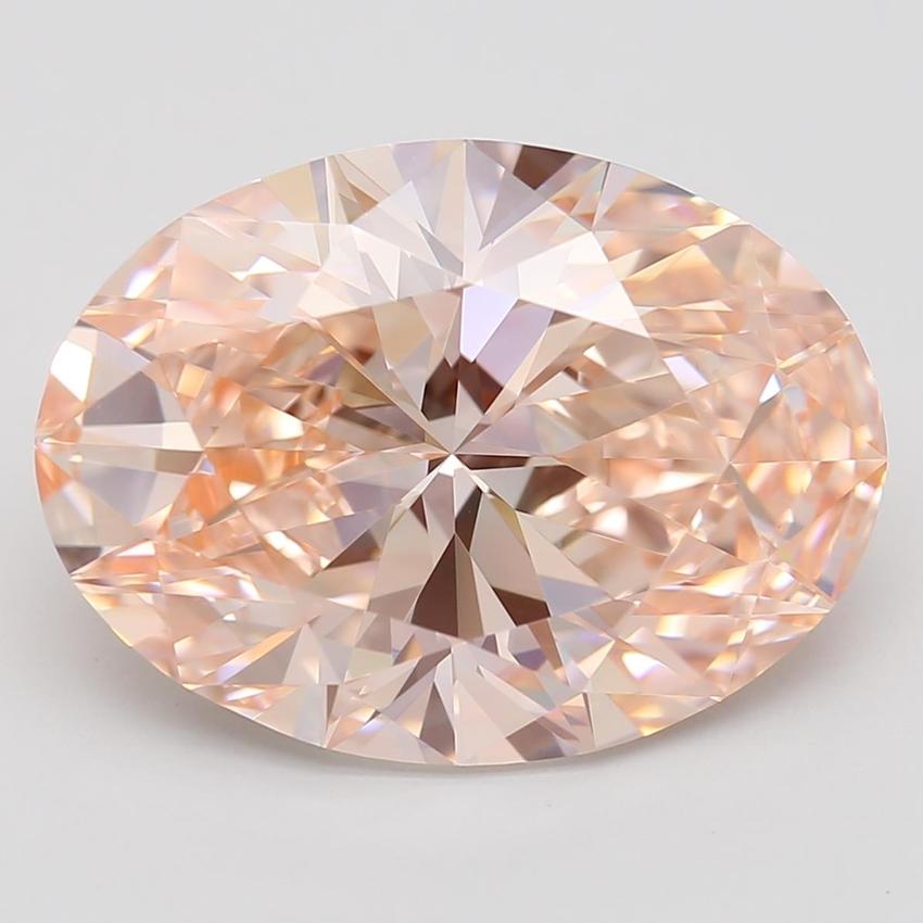 3.55 Ct. Fancy Intense Orangy Pink Oval Lab Grown Diamond