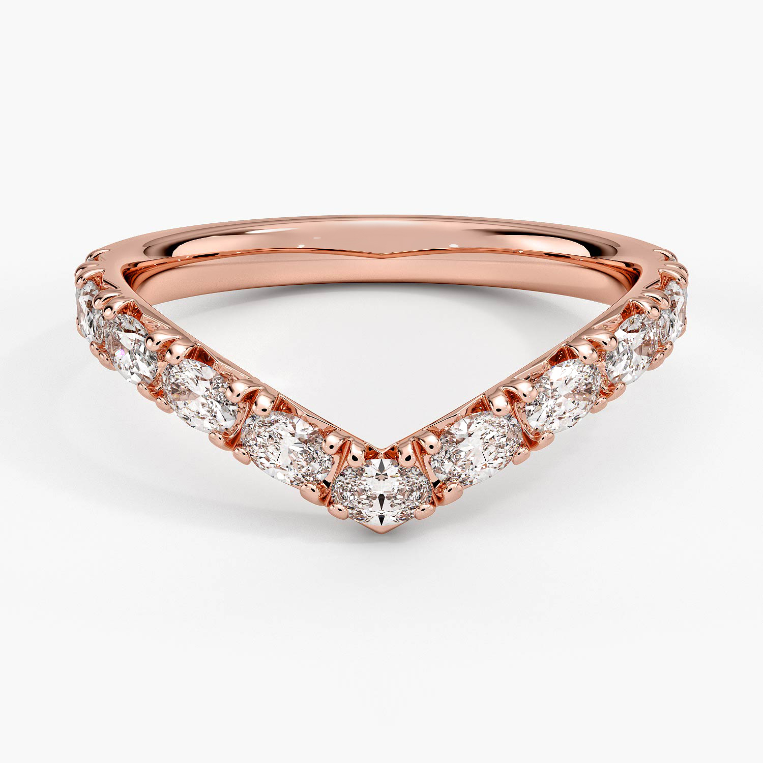 Rose gold diamond engagement ring with surprise diamond details