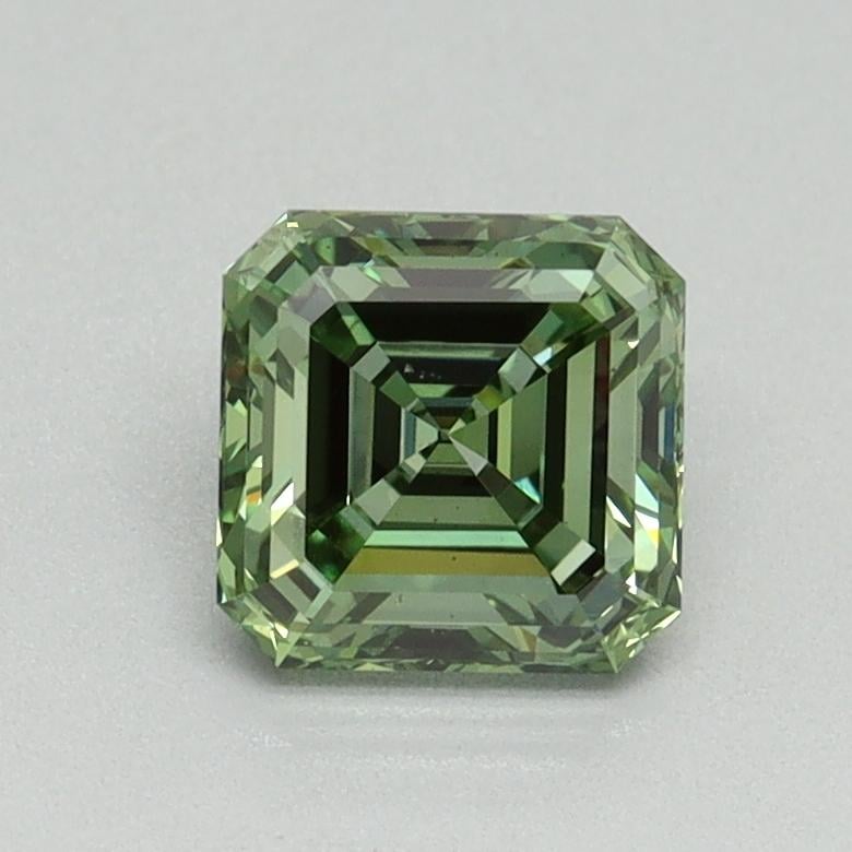 1.01 Ct. Fancy Vivid Green Asscher Lab Grown Diamond