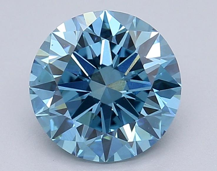 1.49 Ct. Fancy Vivid Blue Round Lab Grown Diamond