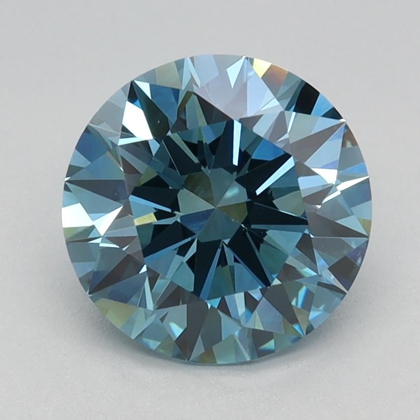 1.75 Ct. Fancy Vivid Blue Round Lab Grown Diamond