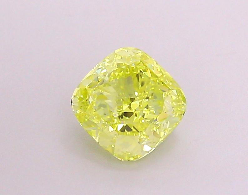 1.61 Ct. Fancy Vivid Yellow Cushion Lab Grown Diamond